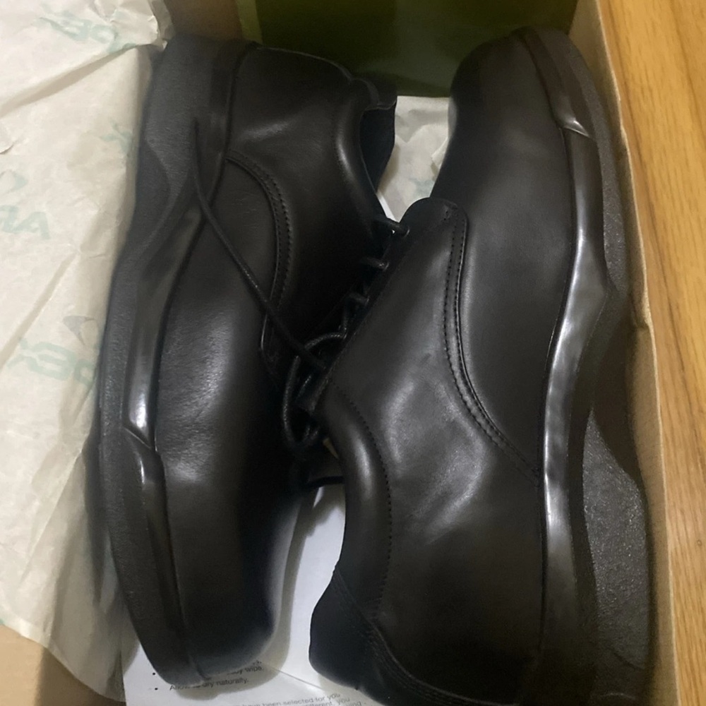 Apex Ambulator Conform Lace Up Leather Comfort Shoes Black Mens Sz 11.5 W 1270M - Picture 2 of 5